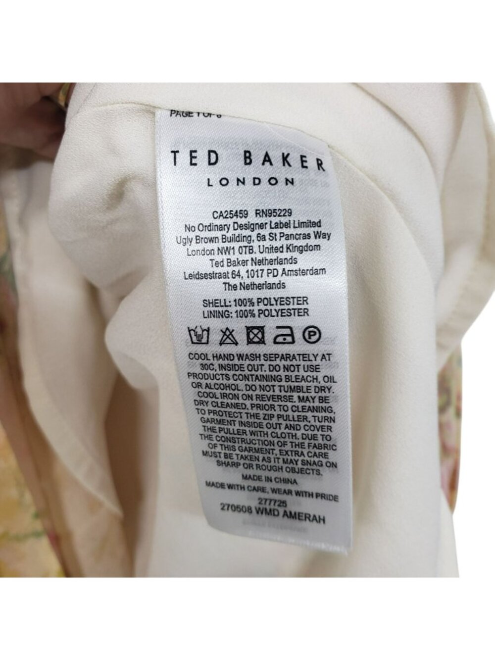 Ted Baker London Yellow Amerah Cross Front Floral Pleated Midi Dress Wedding - Picture 10 of 15
